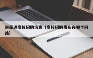 说是进高校招聘信息（高校招聘发布在哪个网站）