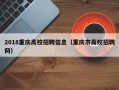 2018重庆高校招聘信息（重庆市高校招聘网）