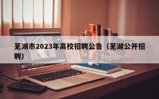 芜湖市2023年高校招聘公告（芜湖公开招聘）