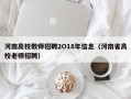 河南高校教师招聘2O18年信息（河南省高校老师招聘）
