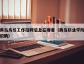 黄岛高校工作招聘信息在哪看（黄岛职业学院招聘）