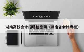 湖南高校会计招聘信息网（湖南省会计专栏）