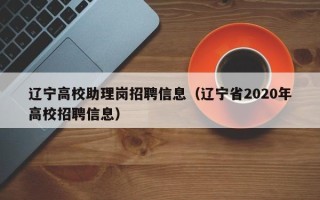 辽宁高校助理岗招聘信息（辽宁省2020年高校招聘信息）