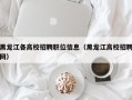 黑龙江各高校招聘职位信息（黑龙江高校招聘网）
