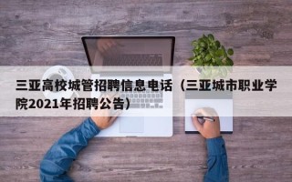 三亚高校城管招聘信息电话（三亚城市职业学院2021年招聘公告）