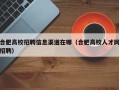 合肥高校招聘信息渠道在哪（合肥高校人才网招聘）