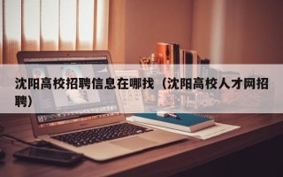 沈阳高校招聘信息在哪找（沈阳高校人才网招聘）