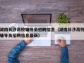 湖南长沙高校辅导员招聘信息（湖南长沙高校辅导员招聘信息最新）