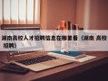 湖南高校人才招聘信息在哪里看（湖南 高校 招聘）