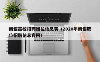 俄语高校招聘岗位信息表（2020年俄语职位招聘信息官网）