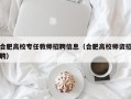 合肥高校专任教师招聘信息（合肥高校师资招聘）