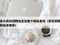 各大高校招聘信息在哪个网站查询（高校招聘网站有哪些）