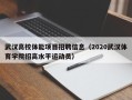 武汉高校体能项目招聘信息（2020武汉体育学院招高水平运动员）