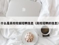什么是高校校园招聘信息（高校招聘的信息）
