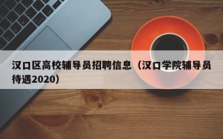 汉口区高校辅导员招聘信息（汉口学院辅导员待遇2020）