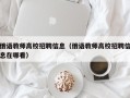 俄语教师高校招聘信息（俄语教师高校招聘信息在哪看）